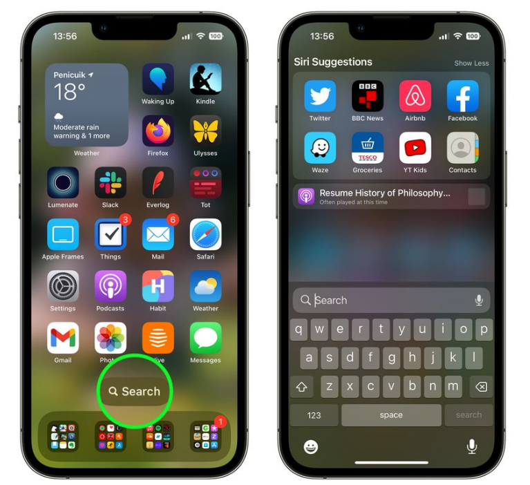 太和苹果手机维修分享升级到 iOS 16 后，如何删除主屏幕上的搜索按钮 