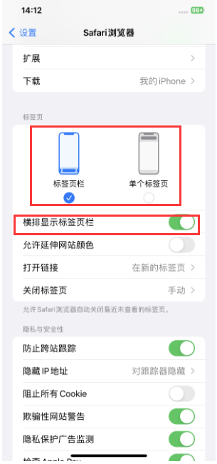 太和苹果手机维修分享Safari浏览器如何切换标签栏位置 